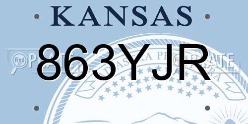 863YJR Kansas License Plate