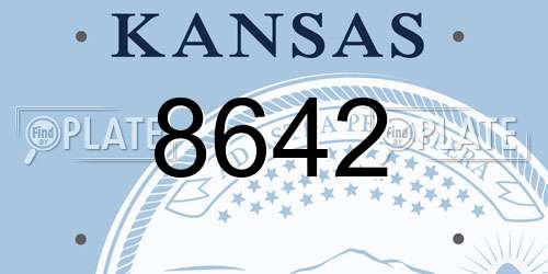 8642 Kansas License Plate