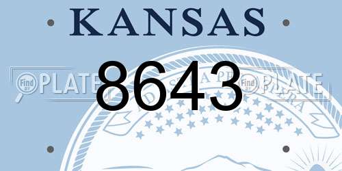 8643 Kansas License Plate