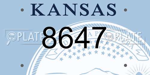 8647 Kansas License Plate