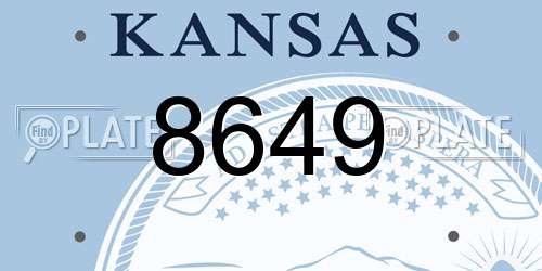 8649 Kansas License Plate