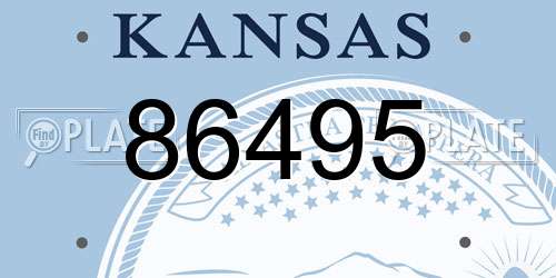 86495 Kansas License Plate