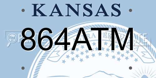 864ATM Kansas License Plate