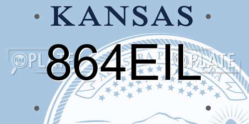 864EIL Kansas License Plate