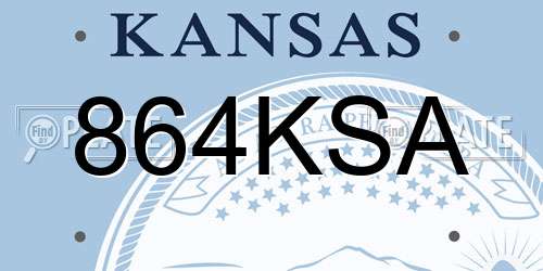 864KSA Kansas License Plate