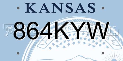 864KYW Kansas License Plate