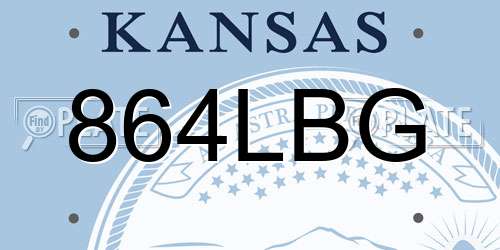 864LBG Kansas License Plate