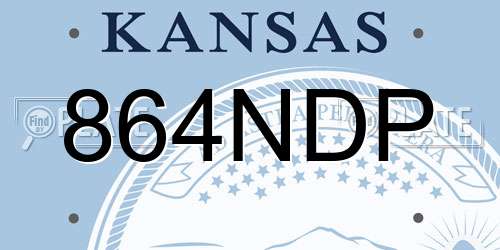 864NDP Kansas License Plate