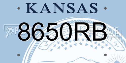 8650RB Kansas License Plate
