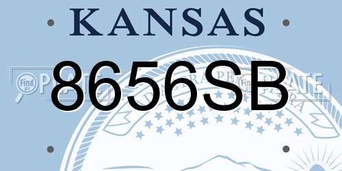 8656SB Kansas License Plate