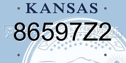 86597Z2 Kansas License Plate