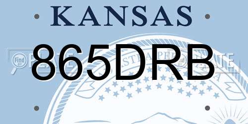 865DRB Kansas License Plate