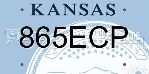 865ECP Kansas License Plate
