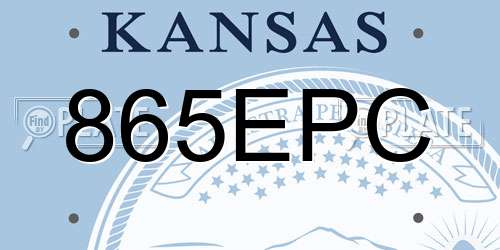 865EPC Kansas License Plate