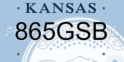 865GSB Kansas License Plate