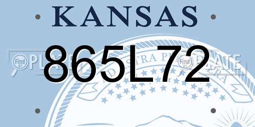 865L72 Kansas License Plate