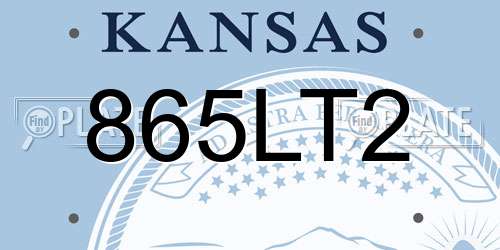 865LT2 Kansas License Plate