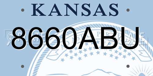 8660ABU Kansas License Plate