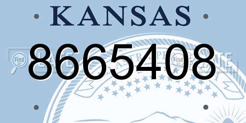 8665408 Kansas License Plate