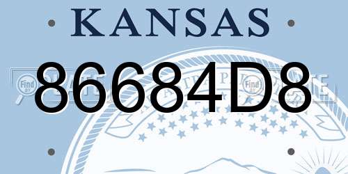 86684D8 Kansas License Plate