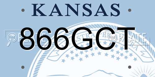 866GCT Kansas License Plate