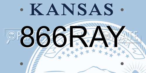 866RAY Kansas License Plate