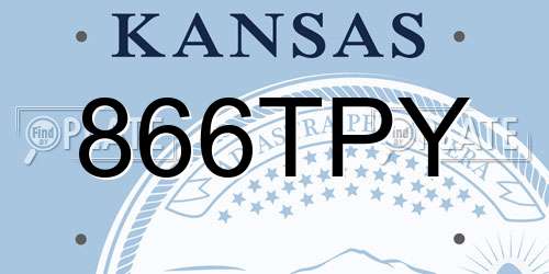 866TPY Kansas License Plate