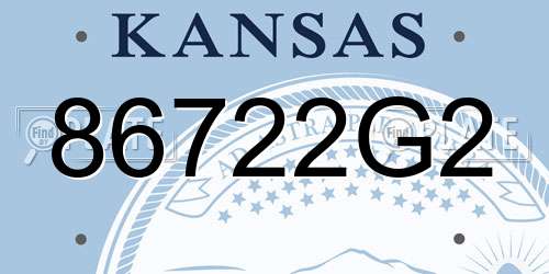 86722G2 Kansas License Plate