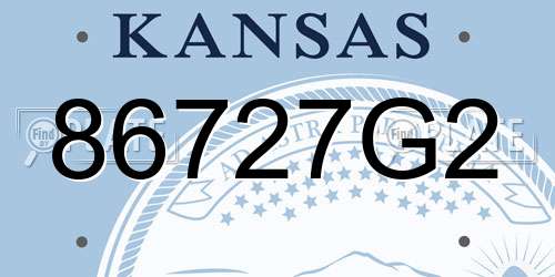 86727G2 Kansas License Plate