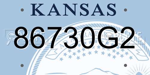 86730G2 Kansas License Plate