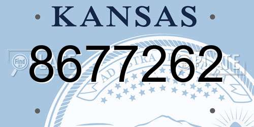8677262 Kansas License Plate