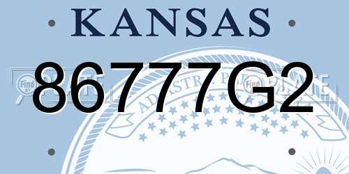 86777G2 Kansas License Plate