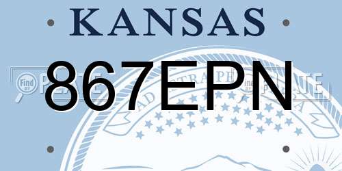 867EPN Kansas License Plate