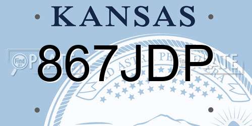 867JDP Kansas License Plate