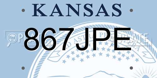 867JPE Kansas License Plate