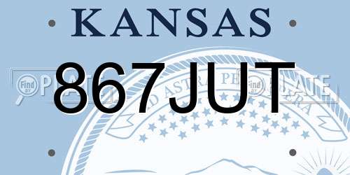 867JUT Kansas License Plate