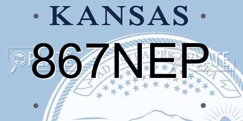 867NEP Kansas License Plate