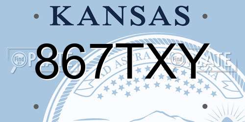 867TXY Kansas License Plate