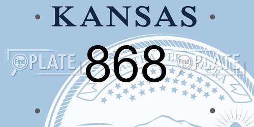 868 Kansas License Plate