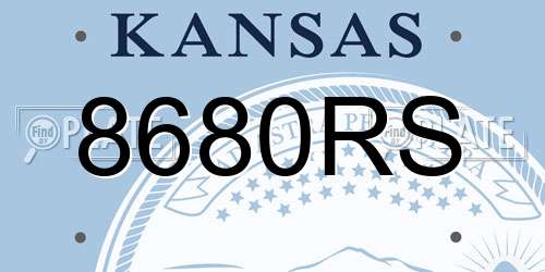 8680RS Kansas License Plate