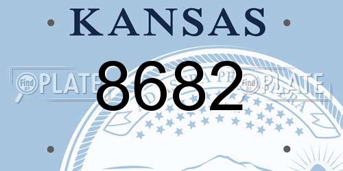 8682 Kansas License Plate