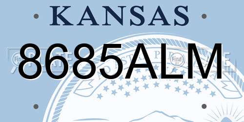 8685ALM Kansas License Plate
