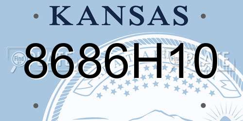 8686H10 Kansas License Plate