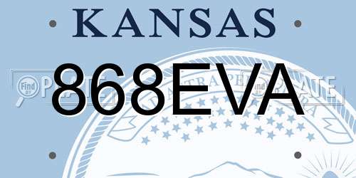 868EVA Kansas License Plate