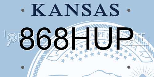868HUP Kansas License Plate