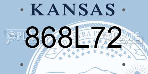 868L72 Kansas License Plate