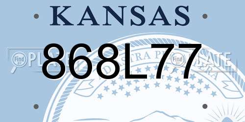 868L77 Kansas License Plate