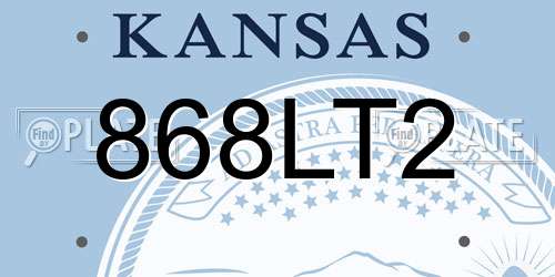 868LT2 Kansas License Plate