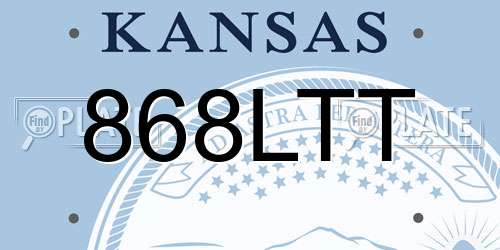 868LTT Kansas License Plate