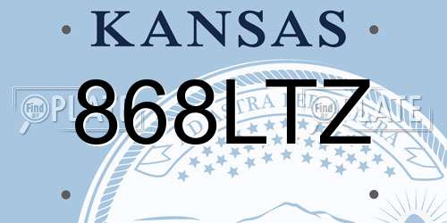 868LTZ Kansas License Plate